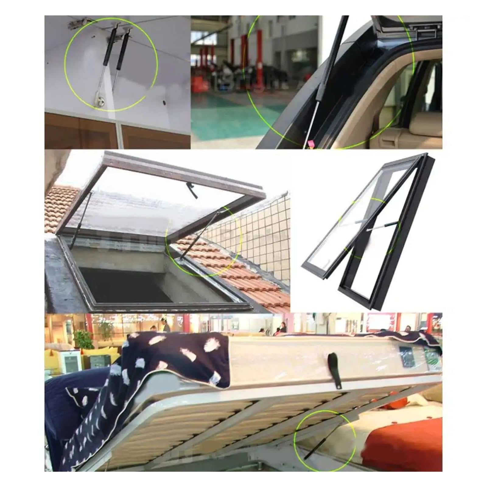 Amortiguador Portón Trasero Maletero Barras Soporte Gas para Capó Coche, 100-900N, 700 Mm, 2 Unidades, para Cama Caravana, Ventana, Autobús, Motor, Capó, Portón Trasero(750N)