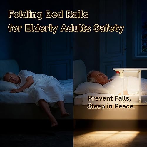 Miniatura 2 de Rieles de cama plegables para adultos mayores, correas de seguridad reforzadas y mango de esponja de 18 pulgadas, se adapta a camas de