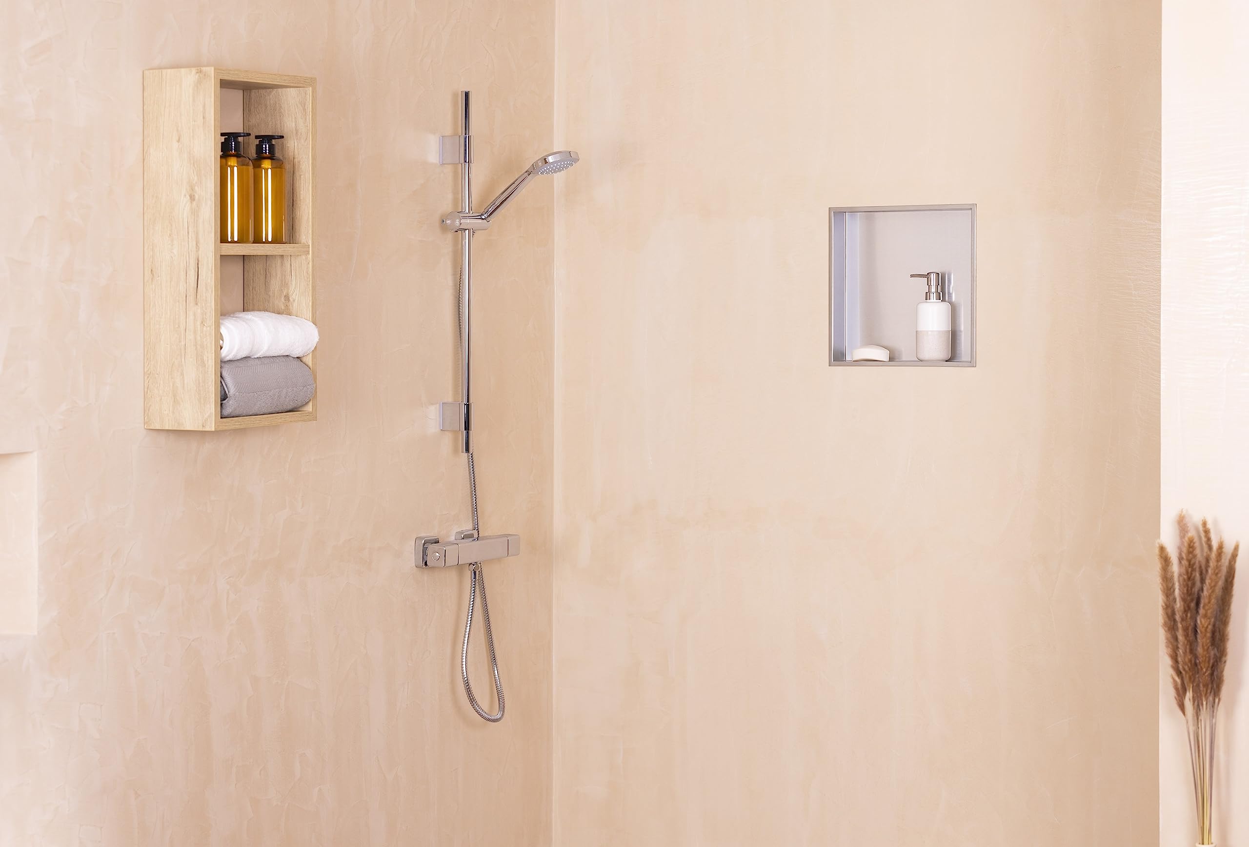 Nicchia da Doccia da Incasso 30x30x7 cm | Acciaio Inossidabile | Mensola da Parete per Bagno | Design Moderno | Resistente all'Umidità | EUROSANIT