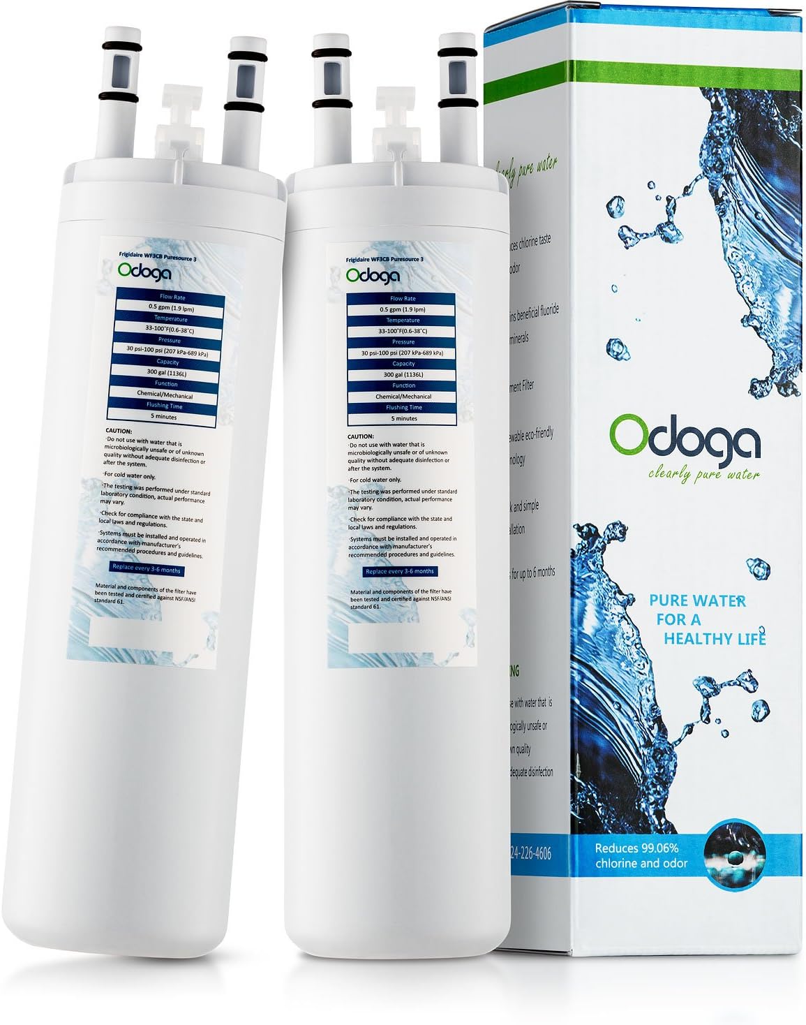Odoga WF3CB Refrigerator Water Filter Compatible with Frigidaire WF3CB