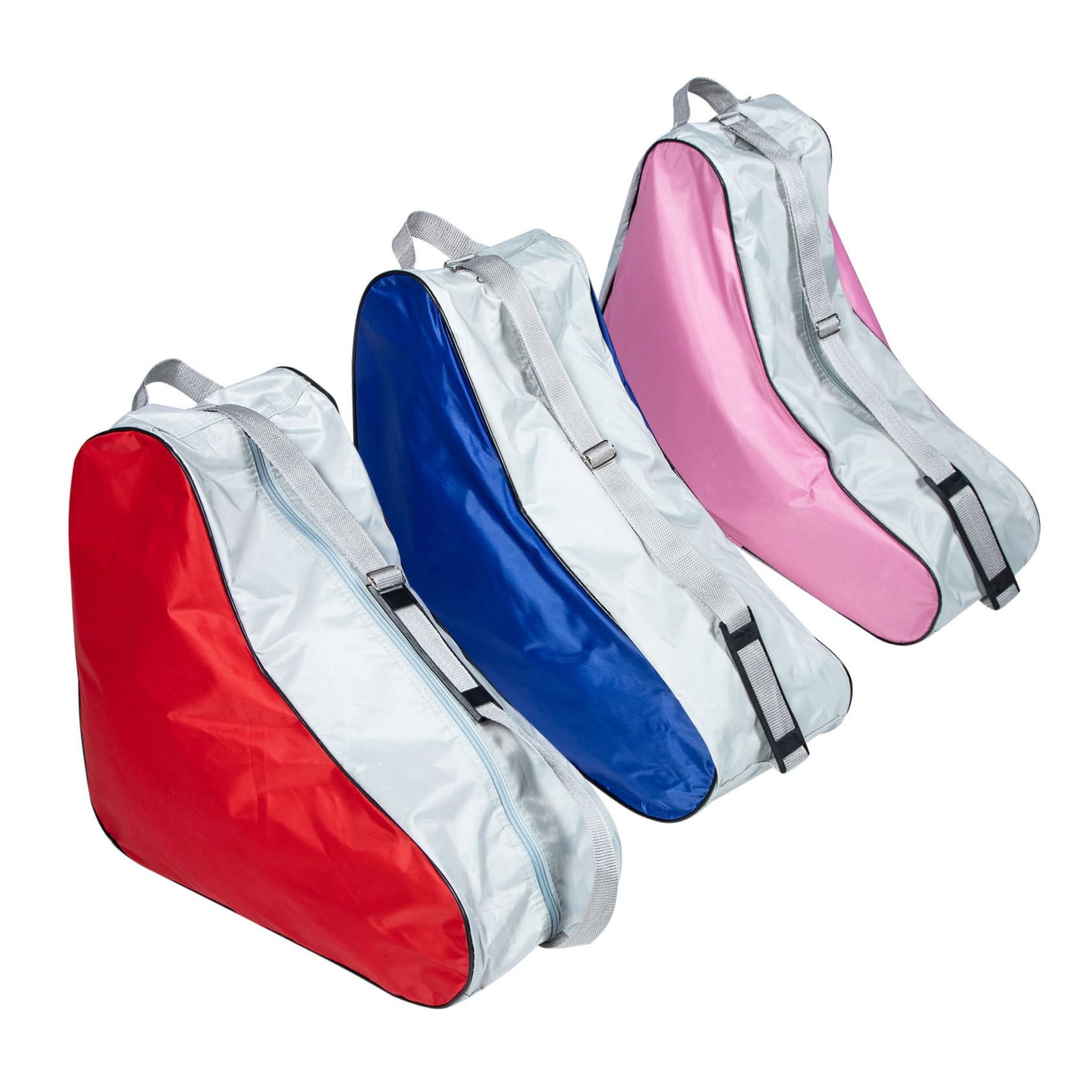 Yardwe Borsa Portatile per Pattini a Rotelle 3 Pezzi, Poliestere | Uso Outdoor, Contenitore per Ghiaccio e Rotelle, Design Semplice, Set 3 Colori Rosso, Blu, Rosa