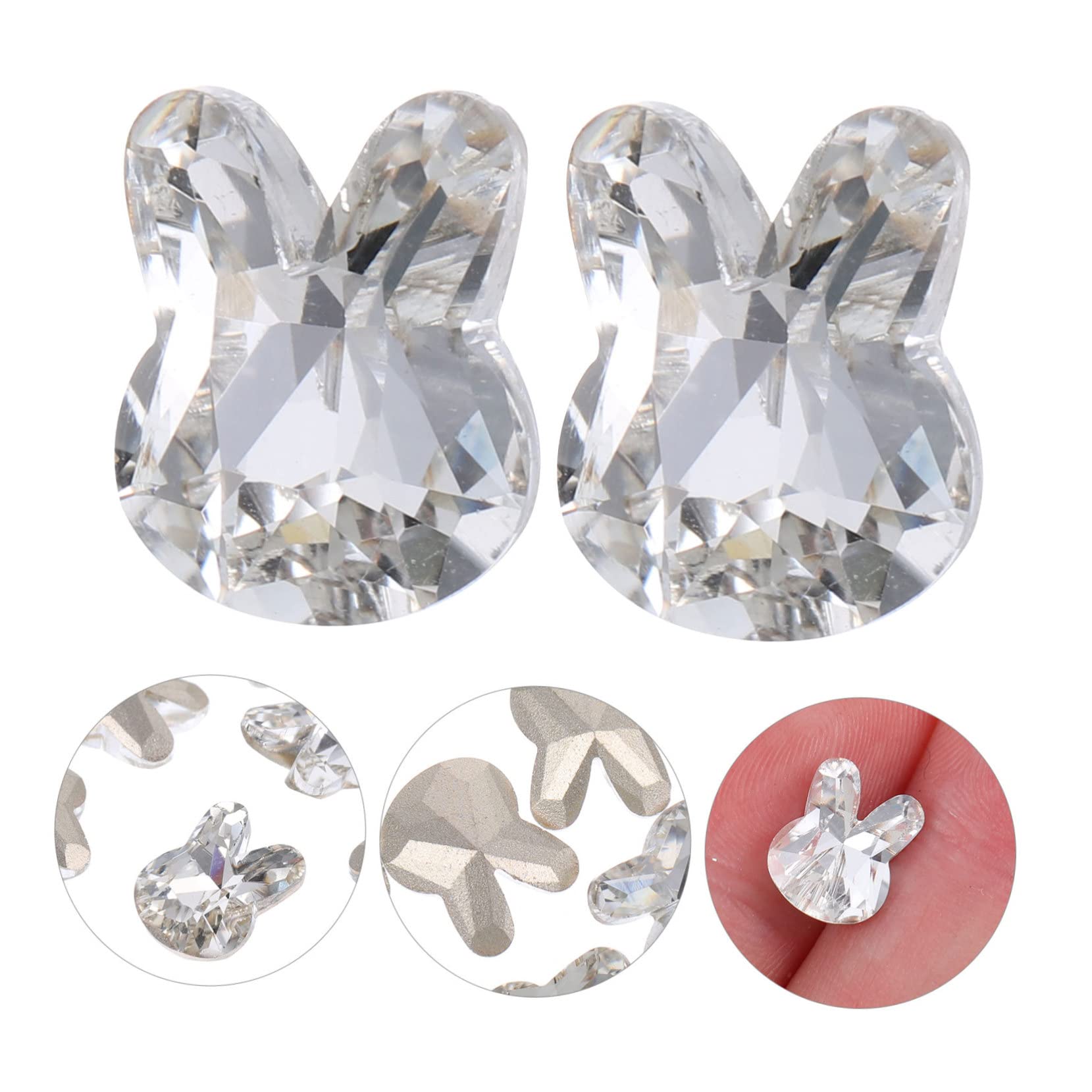 4 Set Gioielli Con Diamanti Per Unghie Unghia Decorazioni Per Manicure Ornamenti Per Manicure Bunny Conigli Decorazioni Per Unghie in Cristallo Fascino Delle Unghie 20 Pezzi*4