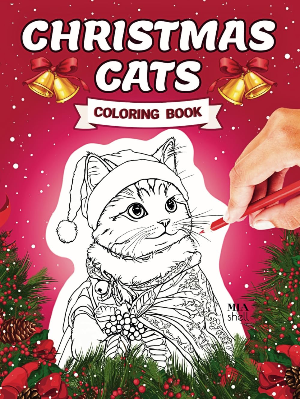 Amazon.com: Cats Christmas Coloring Book: 40 Cute Relaxing Designs for ...