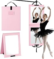 Shinowa Foldable Full Body Mirror 33x13 Inch Pink - Shatterproof Portable Travel Mirror for Dancers, Camping & Backstage
