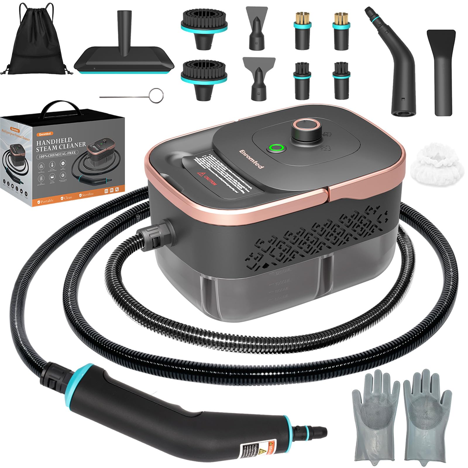 Steam Cleaner 15s Heat-Up 42 27oz Tank 2500W Pressurized Handheld Steam Cleaner for Home Portable Steamer for Cleaning