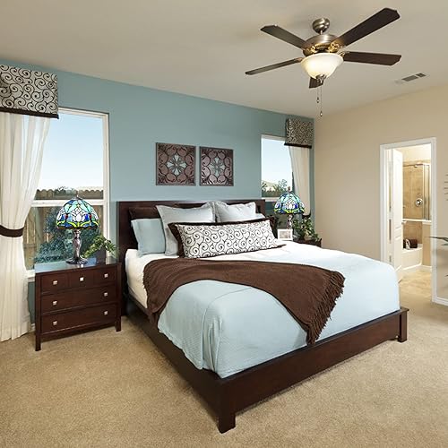 Miniatura 6 de MIAOKE Tiffany - Lámpara de mesa estilo cuentas de cristal de colores, lámpara de mesa hecha a mano para mesita de noche, arte antiguo, regalos para