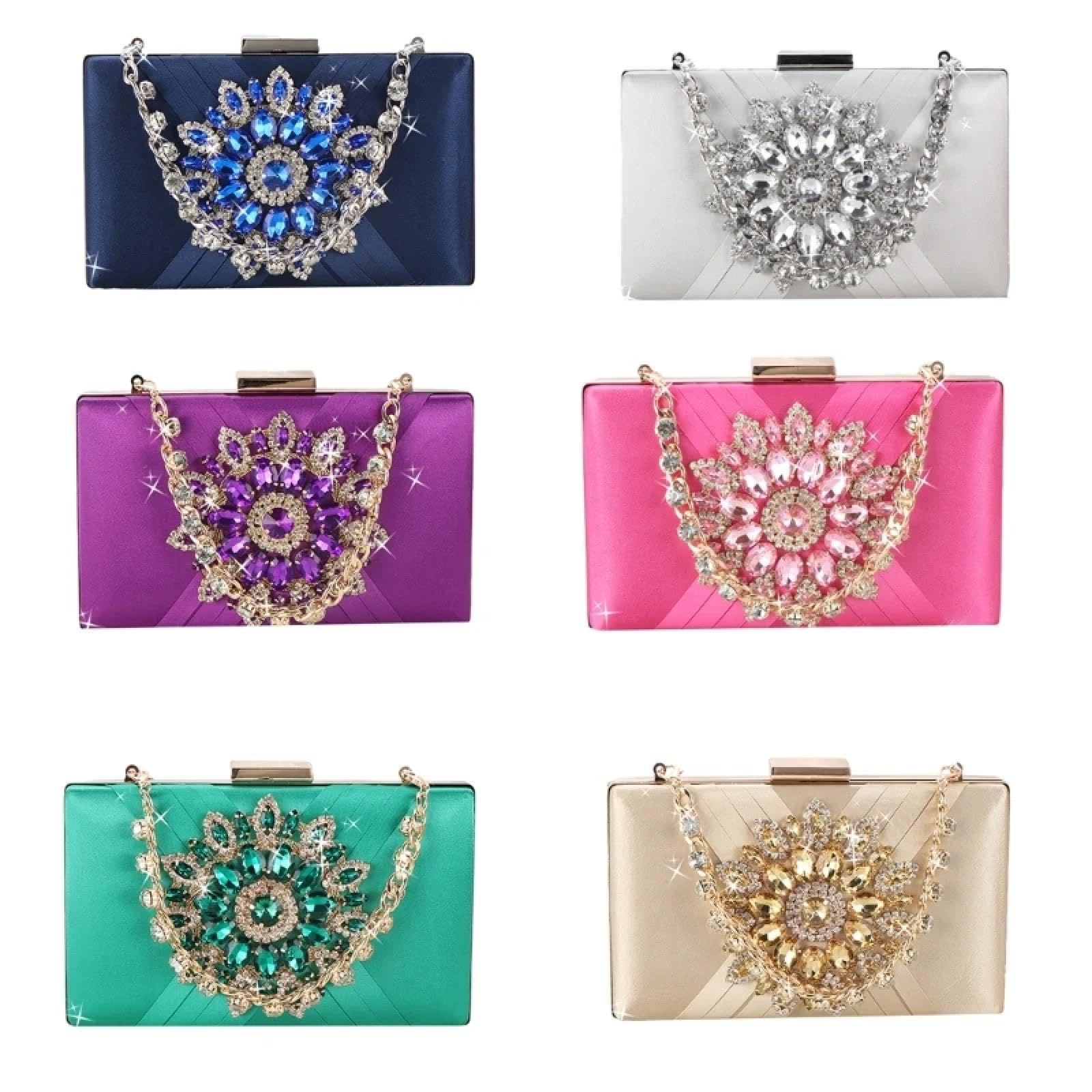 Abendtasche Damen Clutch Funkelnde Sonnenblume Strass Abend Tasche Braut Hochzeit Party Clutch Glitter Geldbörse Frauen Cocktail Prom Handtasche Umhängetasche
