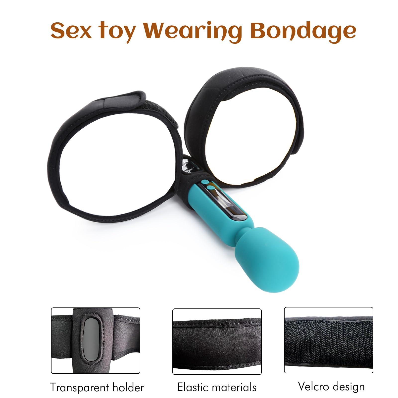 Sex Toy Restraint Leg Strap for Women, Vibrator Elasticity Bondage Forced Strap for Hands-Free Play, Reusable and Adjustable Leg Strap, Elasticity Constrained Forced Strap for a Variety of Vibrators