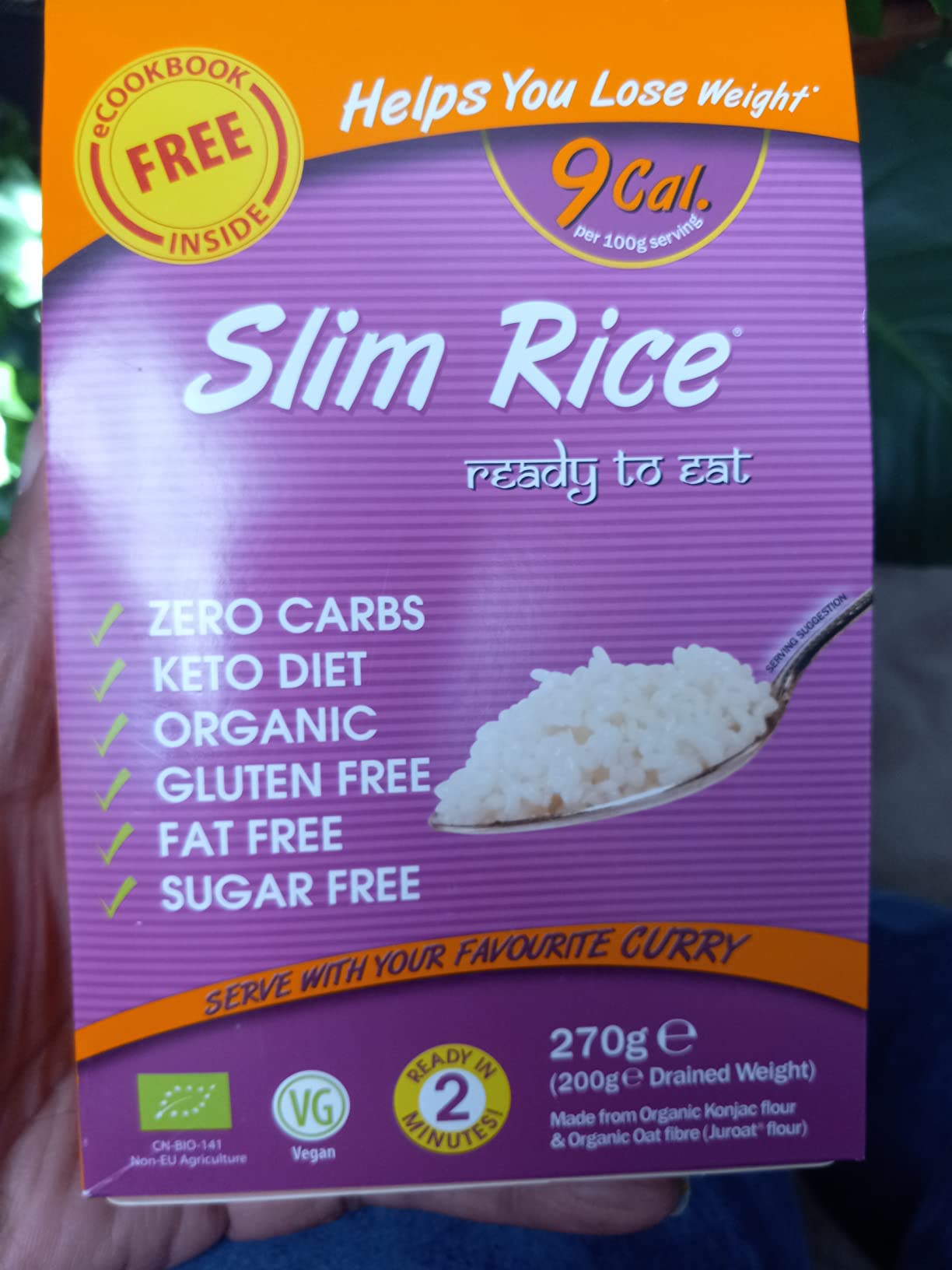 2/mo Finance Eat Water Slim Rice 270g Organic and Gluten, Sugar