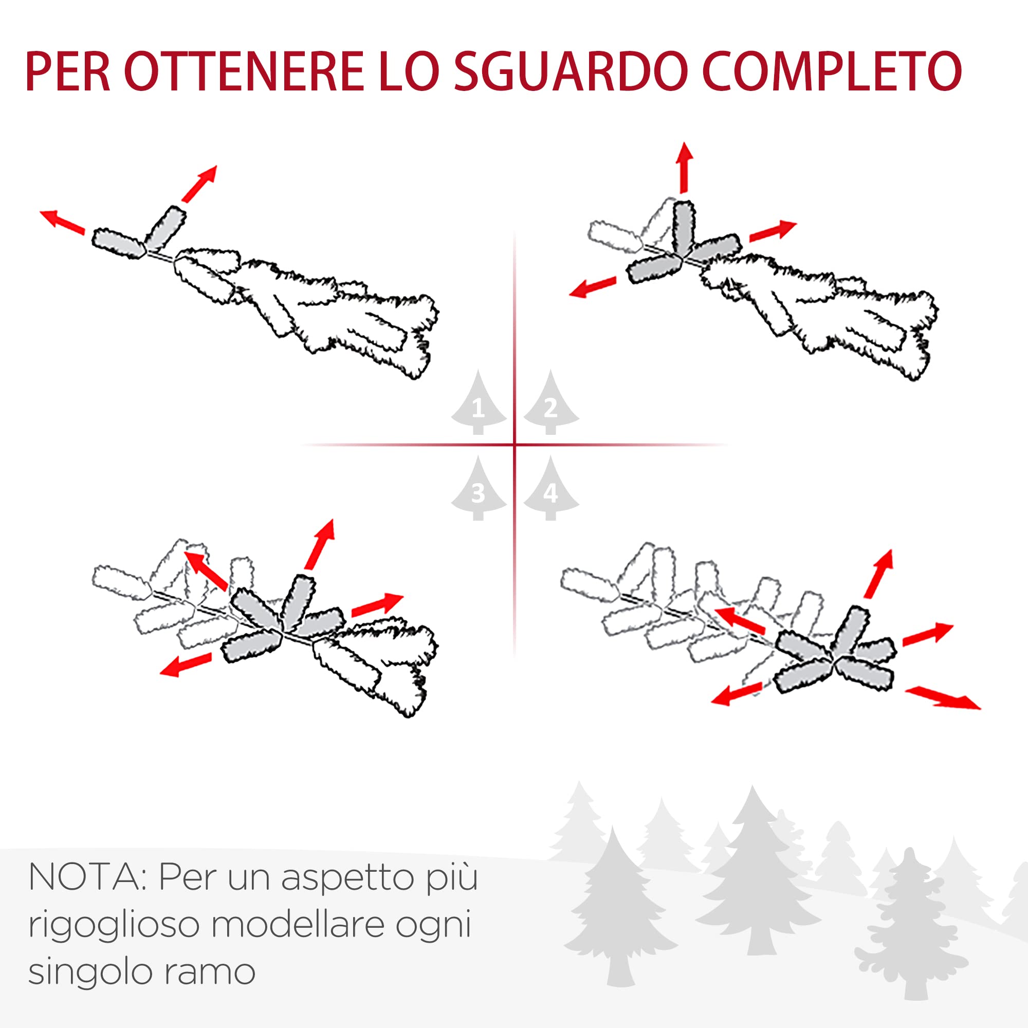 HOMCOM Albero di Natale Slim Artificiale 210 cm con Rami Realistici, Albero di Natale Alto e Stretto con Base Pieghevole, Verde