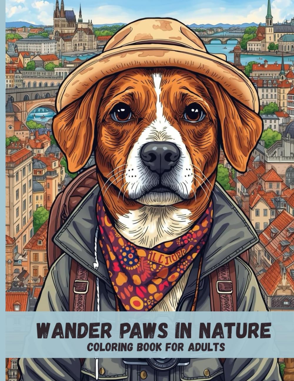 Wander Paws in Nature: Relaxing Adult Coloring Pages of Traveling Dogs Exploring the Natural World