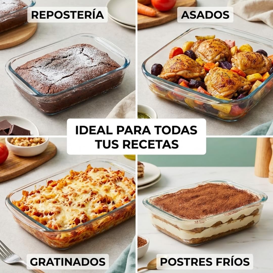 Set de 3 Fuentes para el Horno de Cristal con Extrema Resistencia a Choques Térmicos, Transparente.Set de 3 piezas capacidad 1,6, 2,2 y 3 Litros. Gourmet Tools