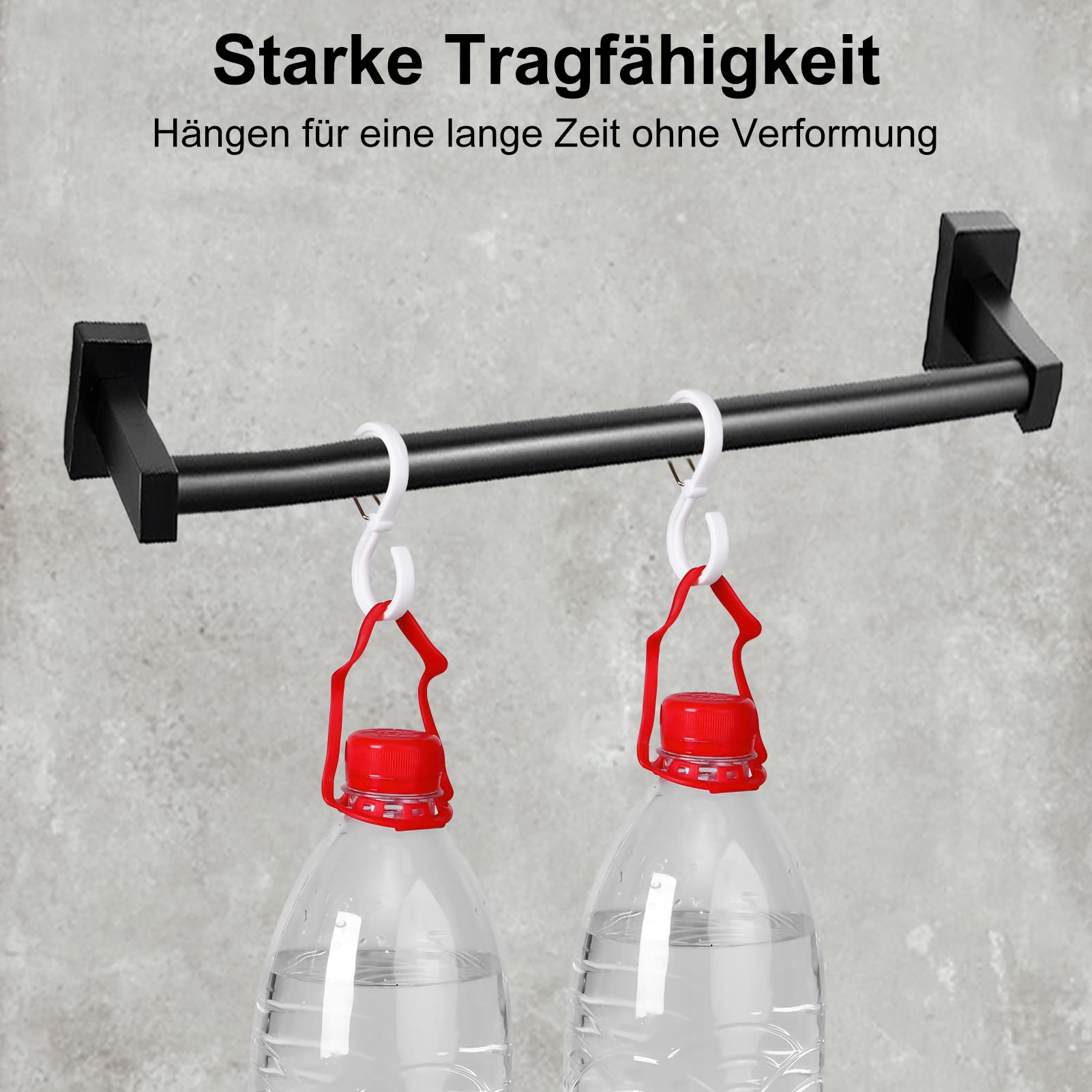 Jostift 24 ganci a S bianchi da appendere, antigoccia, gancio di sicurezza per appendiabiti, cucina, bagno, camera da letto, ufficio, giardino