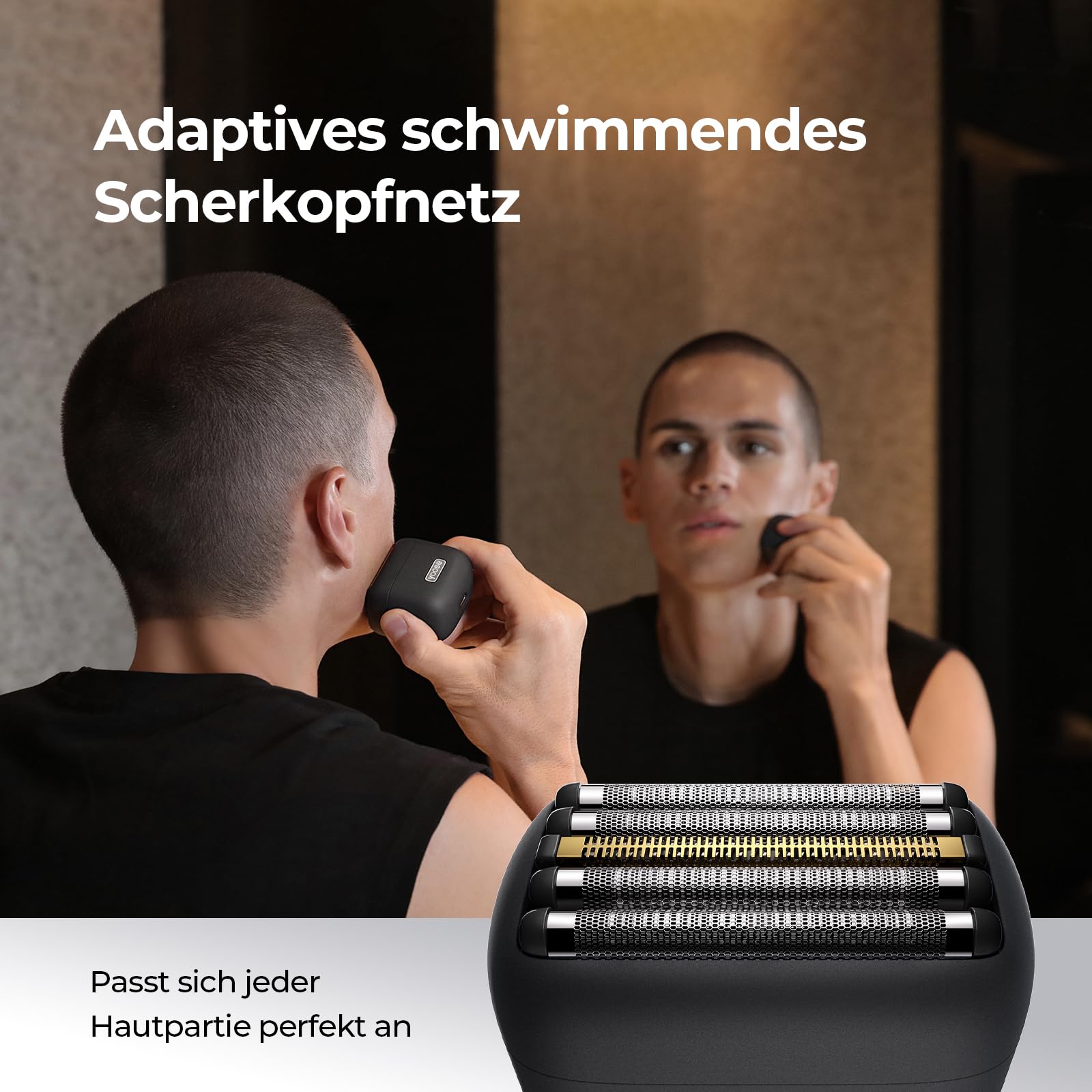 Yoose MINI 5 Bart Rasierer Herren Elektrisch, Tragbarer Beard Trimmer Men Trockenrasierer Nassrasierer Epilierer Männer IPX7 Wasserdicht, Wiederaufladbar mit USB C, Schwarz