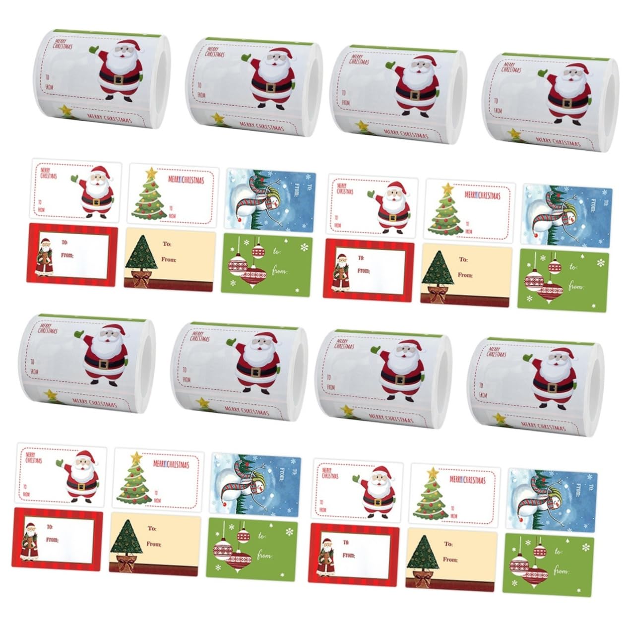 Lurrose 8 Rollen Weihnachtsaufkleber selbstklebender geschenkanhänger für weihnachten weihnachtsgeschenketiketten namenschild namensetiketten Aufkleber für Weihnachten Siegeletikett