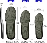 Amitataha Memory Foam Shoe Insoles - High Arch Support, Shock Absorption for Plantar Fasciitis & Flat Feet Relief, Men Women US M6.5-9/W7.5-10