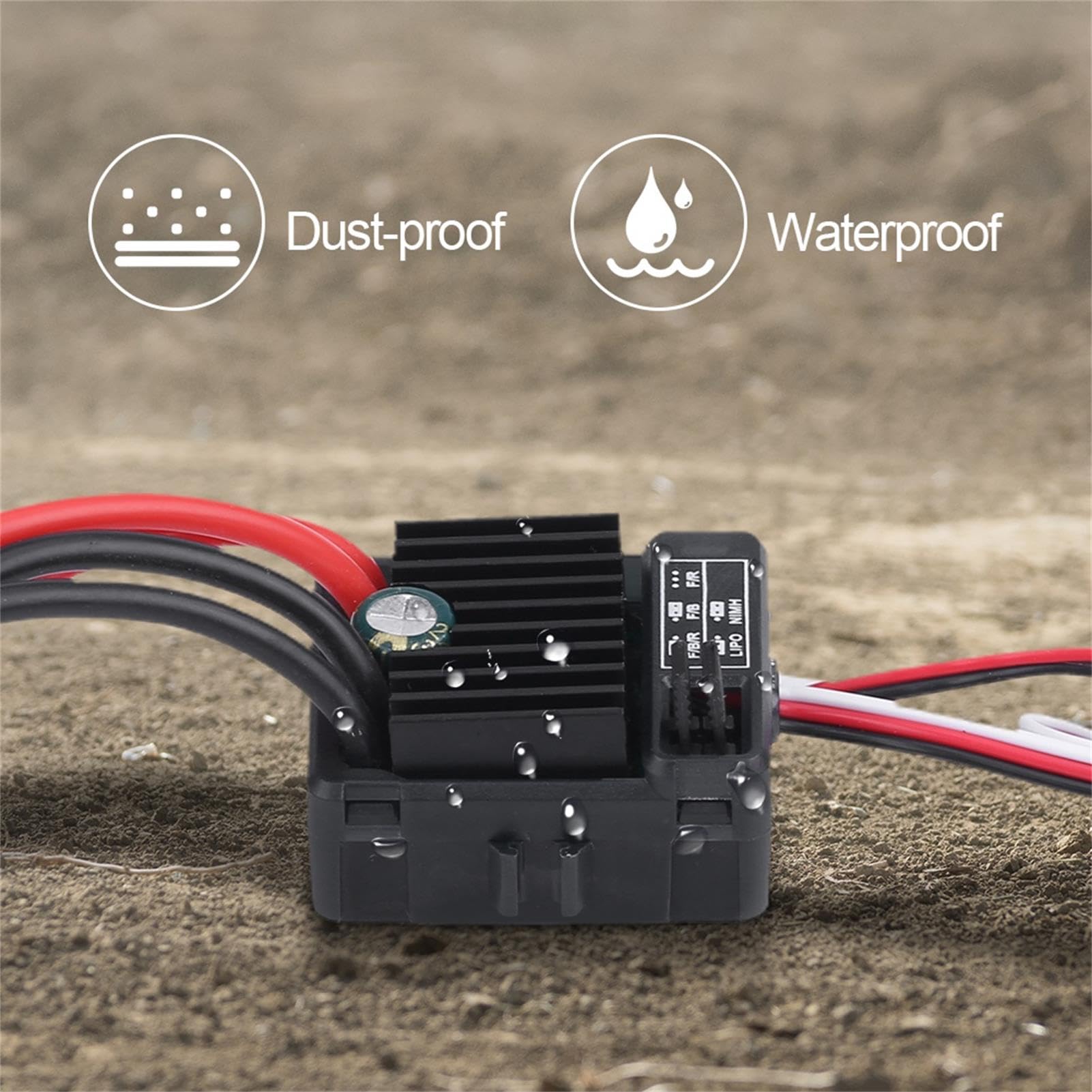 ESC brossé étanche 1060 60A pour Voiture RC Buggy Truggy 1/10, adapté à Les Temps, Léger et Grande Endurance