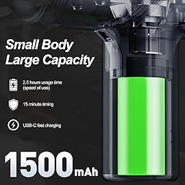 LEERCON Deep Tissue Massage Gun Portable, Mini Electric Muscle Massager, Suitable for Relieving Back, Neck and Body Pain, with 4 Heads and 6 Speeds, Black