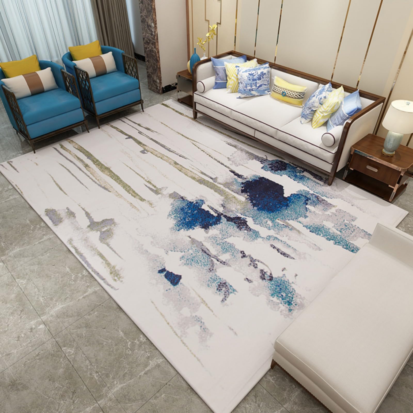 Tapis de sol moelleux et épais en peluche grand format pour décoration