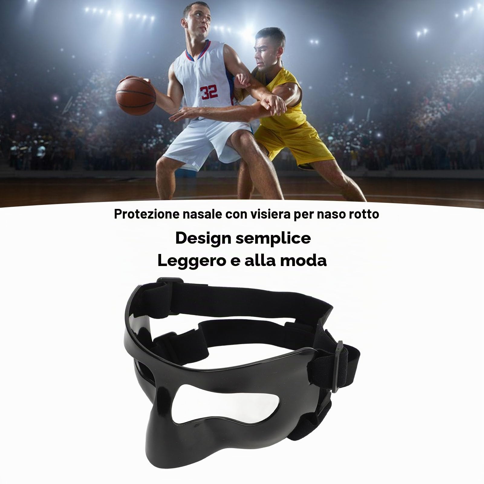 Pyhodi Visiera Protettiva per Naso Resistente agli Urti, Maschere Protettive con Imbottitura, Cinturino Elastico Traspirante e Regolabile, Protezione Completa per Viso e Naso per