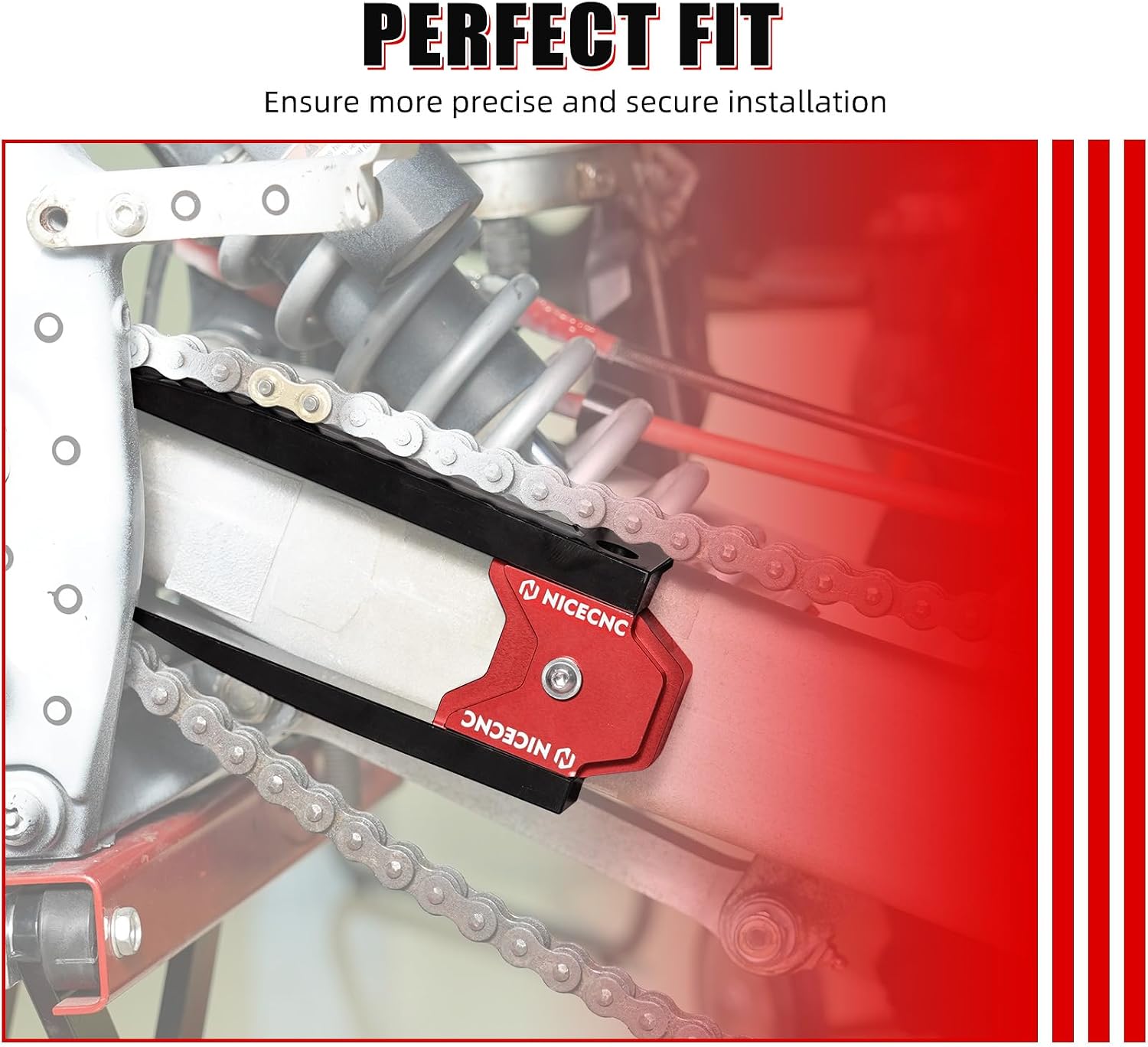 NICECNC ATV Swingarm Chain Slider Guide Aluminum Compatible with Yamaha Raptor 700 2006-2008, 2013-2026, Raptor 700R 2009, 2011-2012, Raptor 700R SE 2013-2026