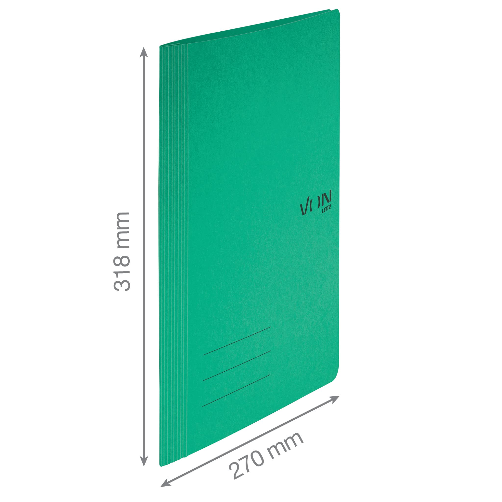 Leitz - 39080055 Carpeta Cartón Verde A4 - Pack De 10 Unidades