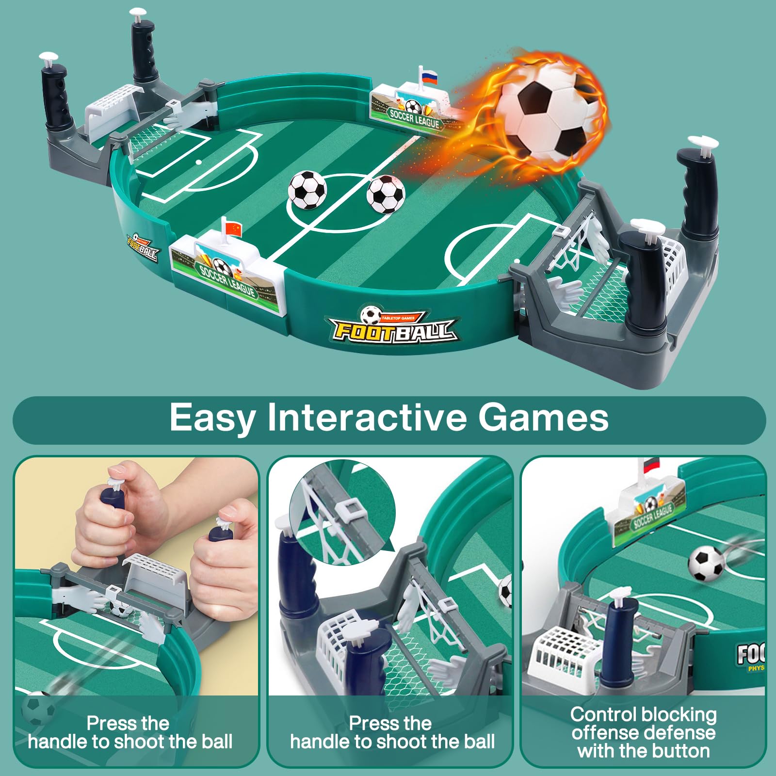 ZLPBAO Baby Foot, Mini Jeu de Baby-Foot avec 8 Mini-Football, Babyfoot Jouet De Table De Football pour Deux, Jeu de Football Interactif de Table Jouet pour Enfants Adultes, Enfant Cadeau de Fête