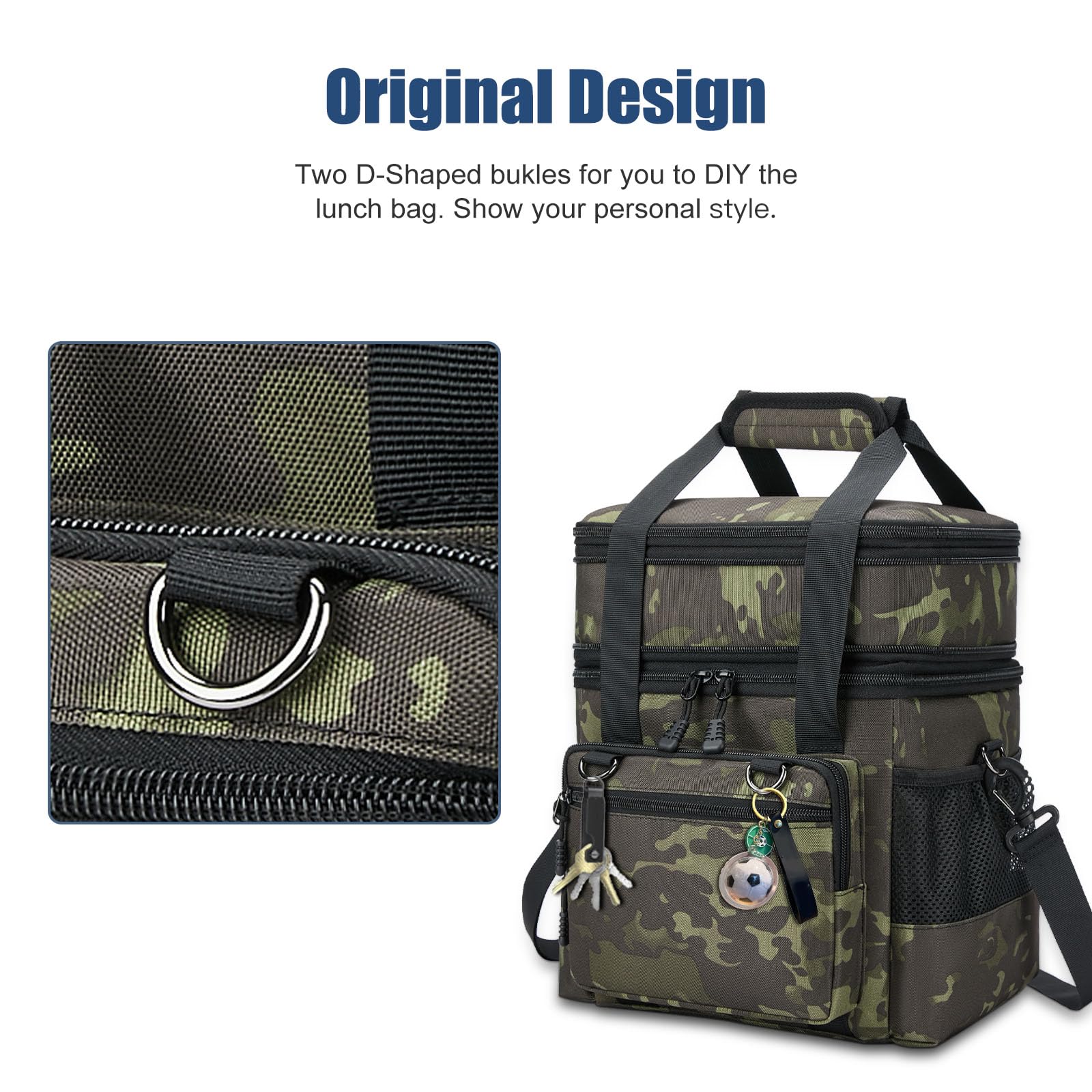 HSHRISH Borsa Termica Porta Pranzo 12L - Tattica, Impermeabile | Per Ufficio, Picnic, Outdoor - Foto 6