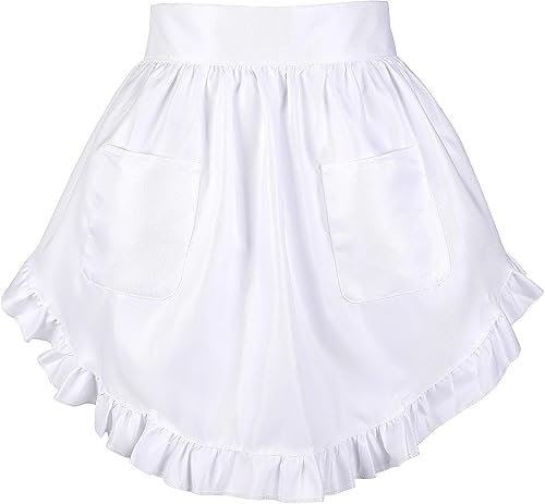 Lusofie Delantal de cintura para mujer, para cocina, restaurante, restaurante, bistró, café