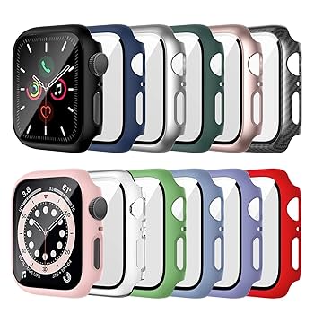 APPLE WATCH SE 40 保護シールつき Amazon.com: Haojavo 12 Pack Case with Tempered Glass Screen