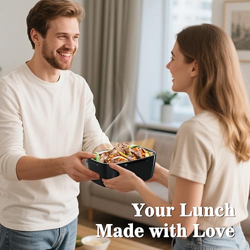 Miniatura 7 de Lonchera eléctrica para adultos, paquete de 2 contenedores de 1.5 L, 100 W, fiambreras de calentamiento rápido para hombres, calentador de alimentos