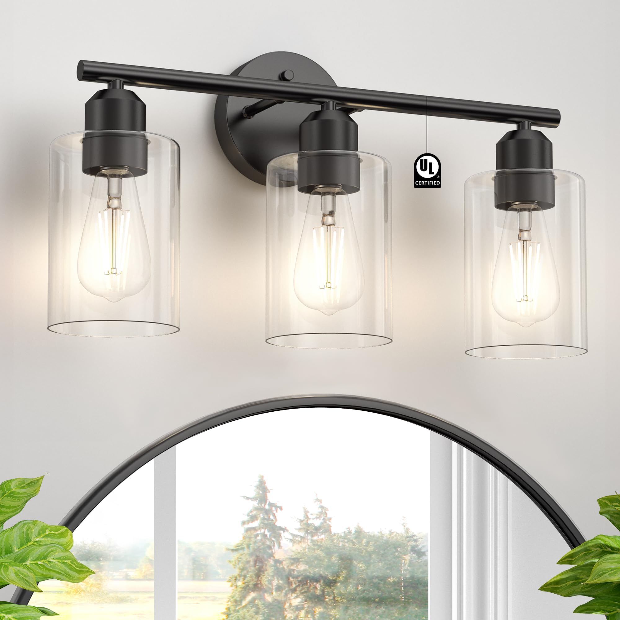 Black Bathroom Light Fixtures, Modern Vanity Lights for Bathroom, Black