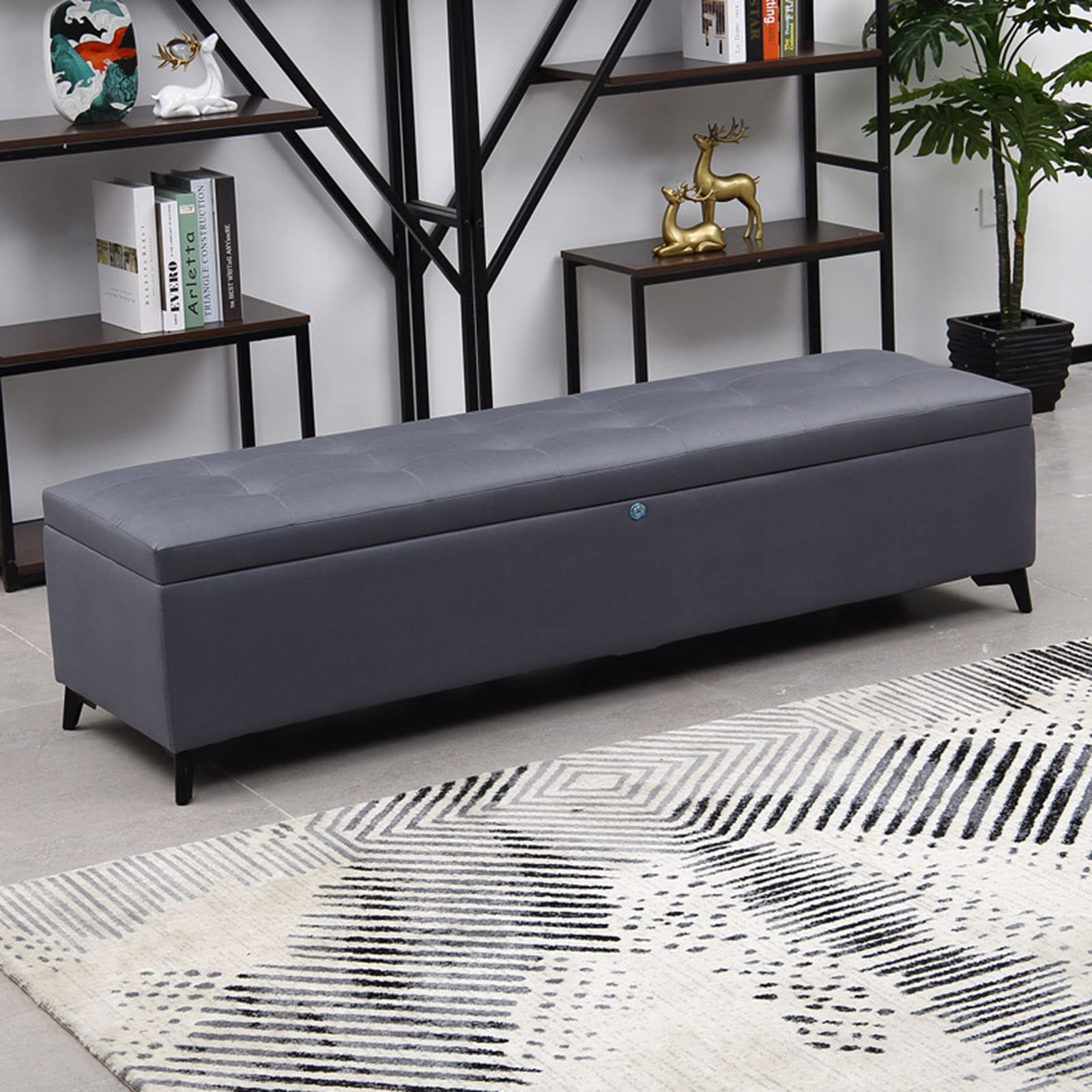 MYUYEE Hallway Storage Bench, Multipurpose Storage Bench Shoe, Shoe Cabinet Bench, With Cushioned Seat, For Living Room, Entryway, Bedroom(A-120 * 40 * 40)