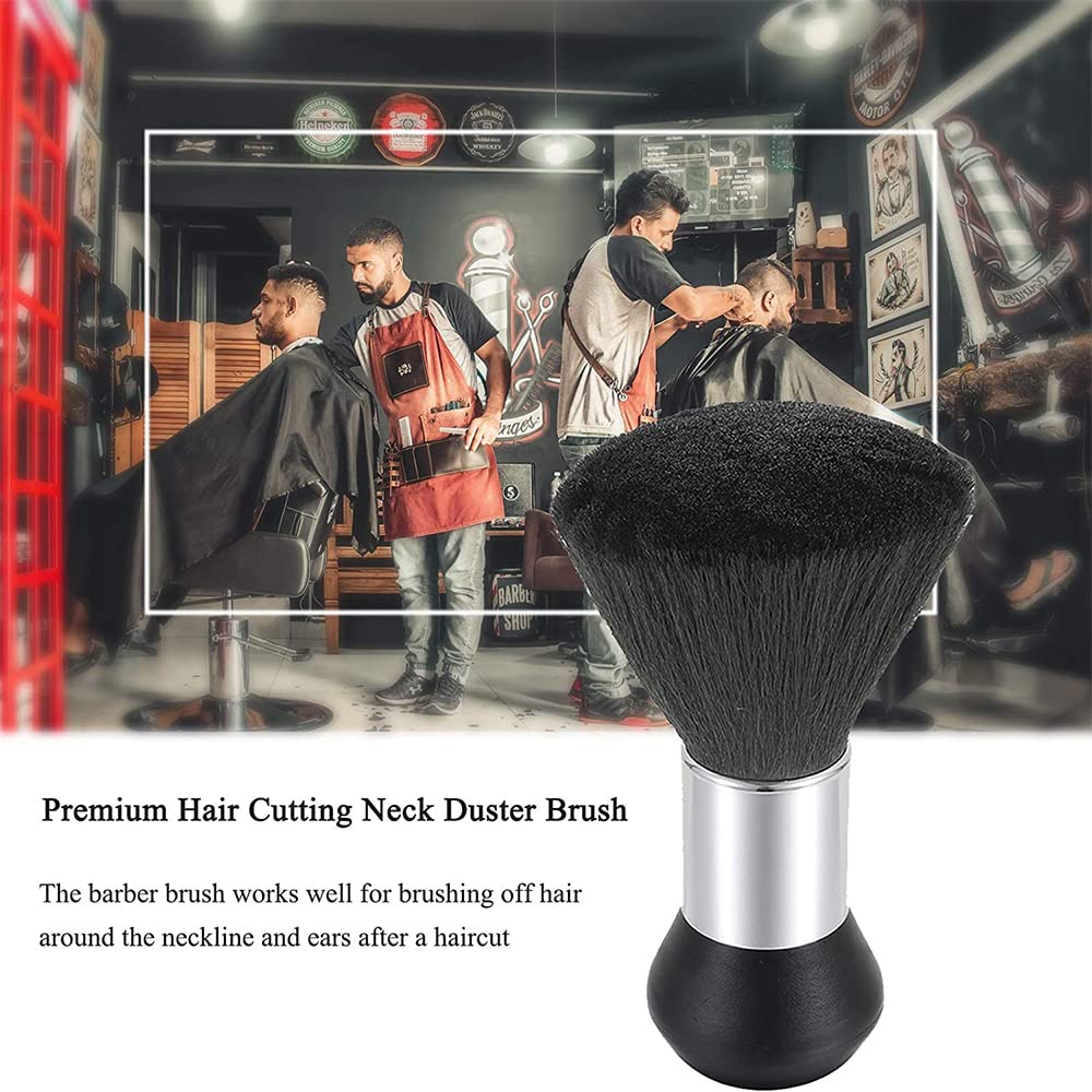 Friseur Nackenpinsel Aus Nylon – Mit Talkumpuder-Funktion Für Salon Und Zuhause, Farbe Weiß