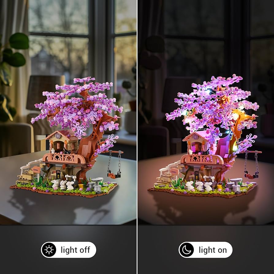 Amazon.com: JOJO&Peach Cherry Blossom Garden Building Set with LED