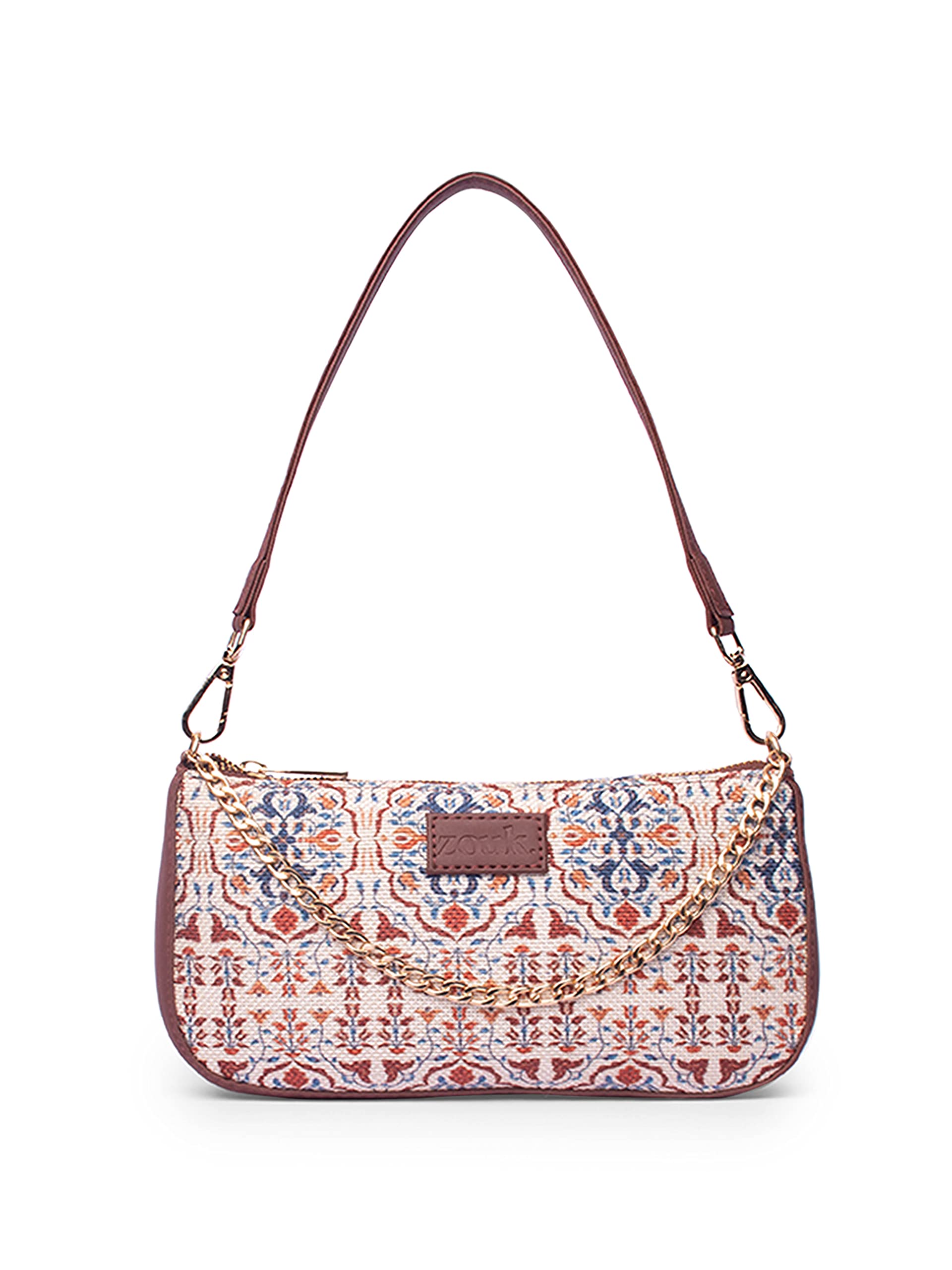ZOUK Agra Floral Printed Womens Jute Handcrafted Vegan Leather Cream Mini Shoulder Bag (B0BZSR63XH) Amazon Price History, Amazon Price Tracker