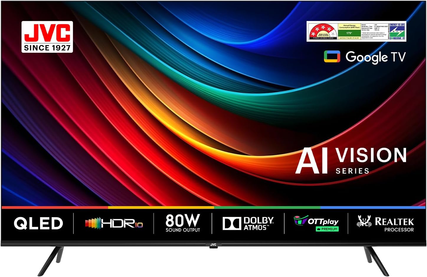 JVC 165 cm (65 inches) AI Vision Series QLED Google TV LT-65NQ7165C (Black)