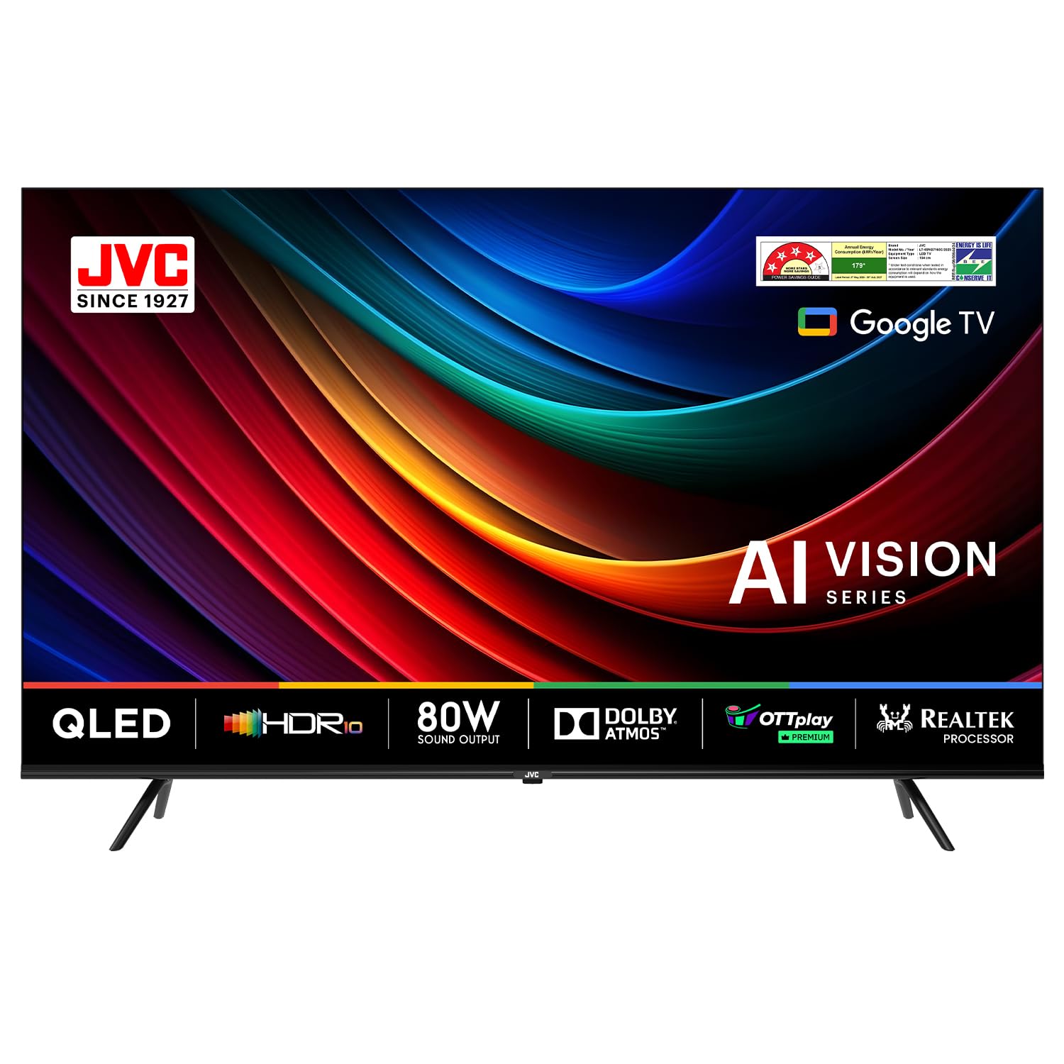 JVC 165 cm (65 inches) AI Vision Series QLED Google TV LT-65NQ7165C (Black)