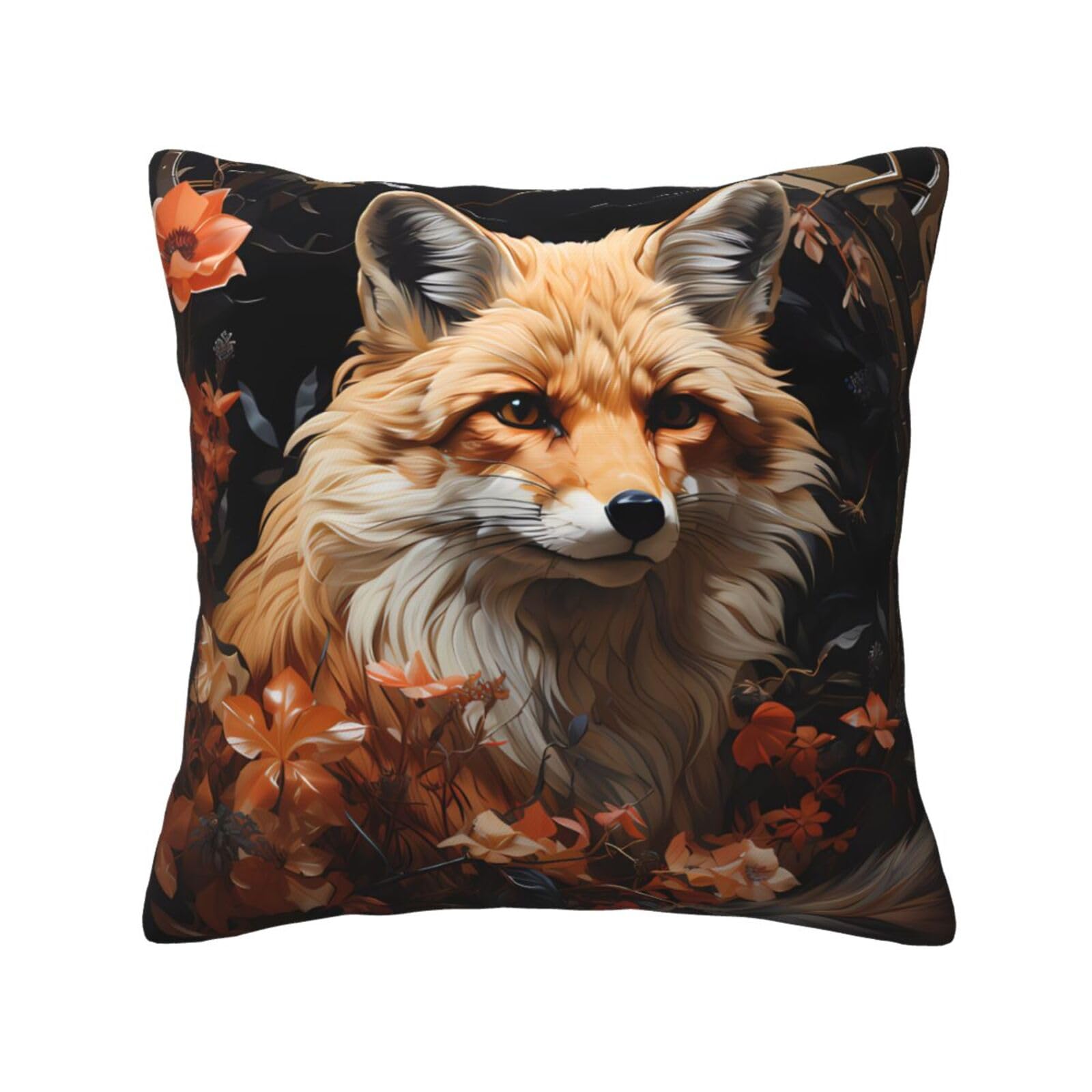 SXZVVBN Fox and FlowersDecorative Square Sofa Cushion Covers