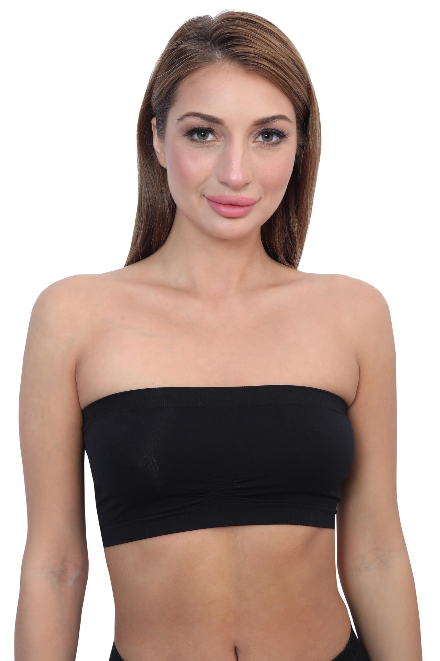 glamoras Women Nylon Spandex Non Padded Non Wired 4 Way Stretch Medium Coverage Seamless Tube Bra-picture-52