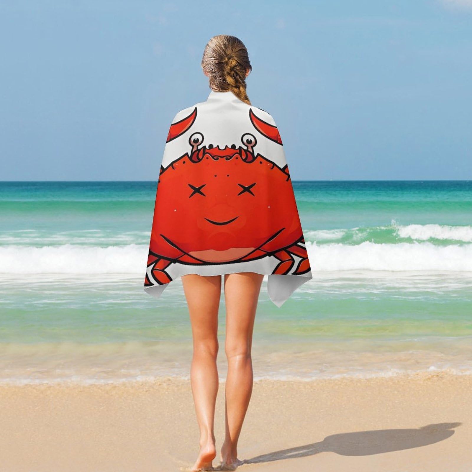 Amazon.com: KMRHOUTIQ Microfiber Red Crab Beach Towel Extra Large