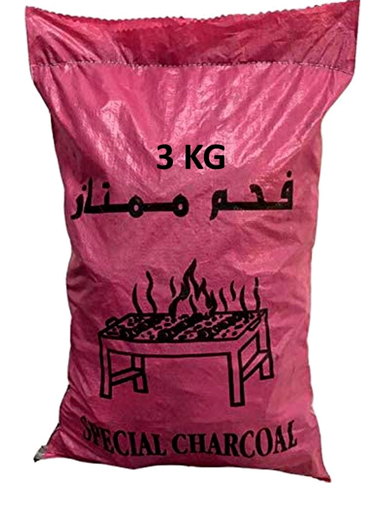 Premium BBQ Hardwood Charcoal 3 kg, Black