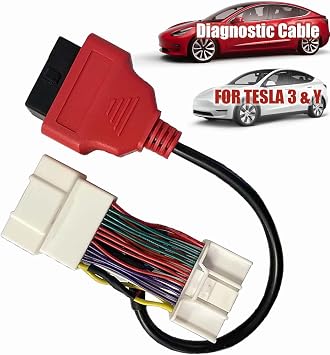 Autel TESKIT3Y Tesla 3 and Y Model Vehicles Compatible Diagnostic Cable Adapter Compatible with Autel Ultra MS919 MS909 Elite II Ultra Enables to Read and Erase Codes 26Pin OBD1 to 16 Pin OBD2