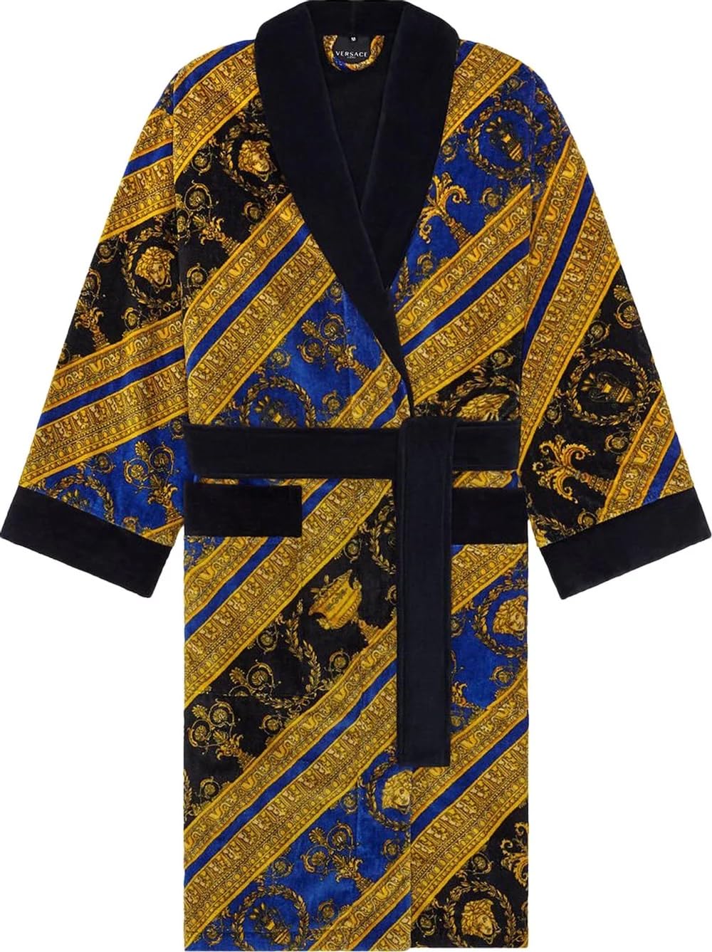 Versace I Love Baroque Bathrobe Size 3XL Colour: Black/Blue