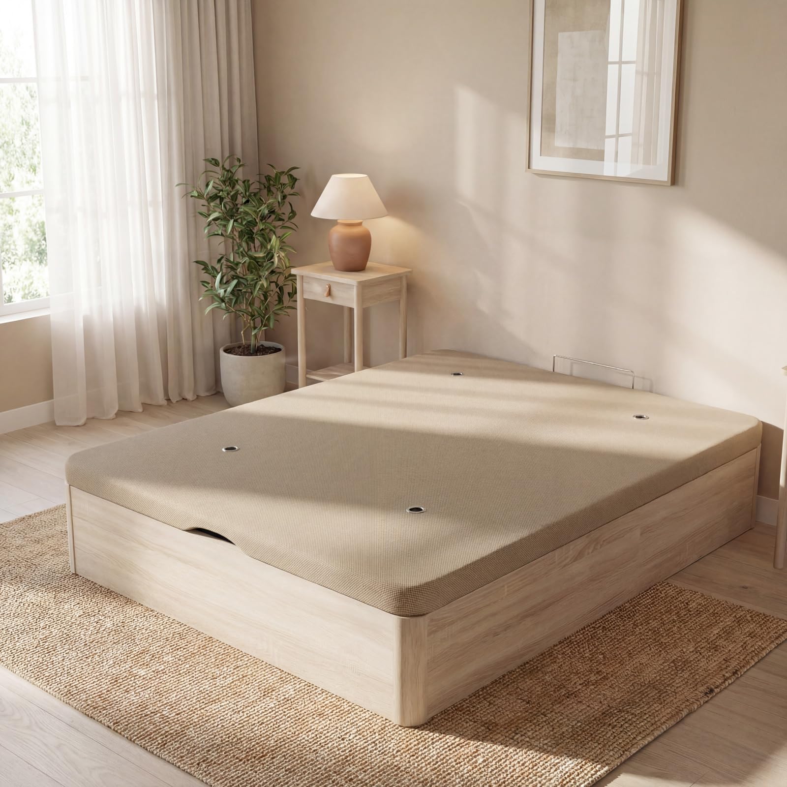 DUÉRMETE ONLINE - Canapé Abatible 105x190 cm Cambria, Gran Capacidad de Almacenaje, Estructura Súper Reforzada, Tapa 3D Transpirable, Incluye Subida a Domicilio