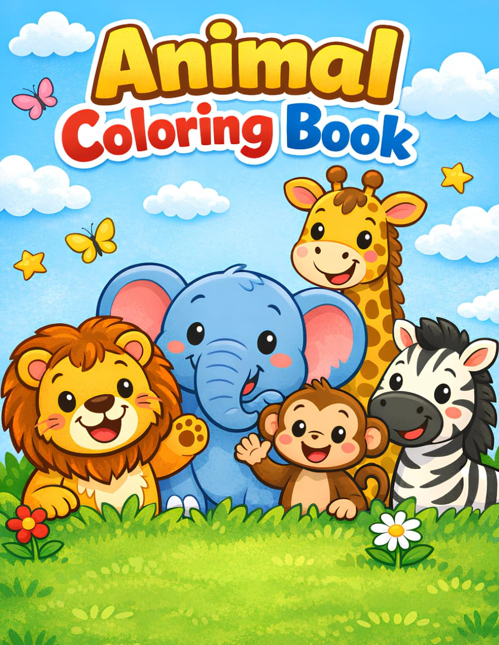 Fun Animals Coloring Book for Kids Ages 3–6: Simple, Cute Animal Coloring Pages for Toddlers & Preschoolers | Big Bold Designs to Color, Learn, and Have Fun