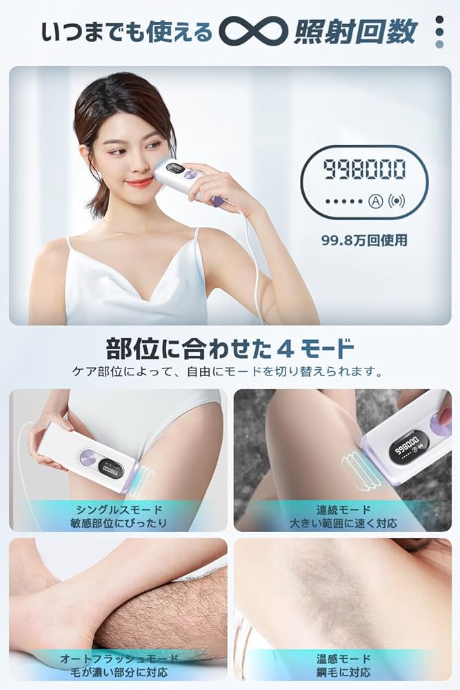 Amazon | 脱毛器 【サロン級&無痛＆冷感根元脱毛】 IPL光脱毛器