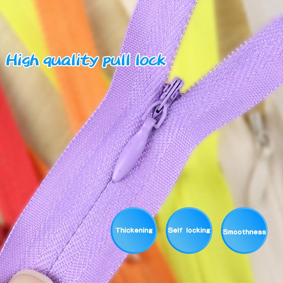 Cremallera invisible de extremo cerrado 50 CM / 20 pulgadas de longitud Bobina de nailon Cremallera Costura para accesorios de ropa de artesanía a medida 50 piezas-Amarillo dorado, Longitud total 50