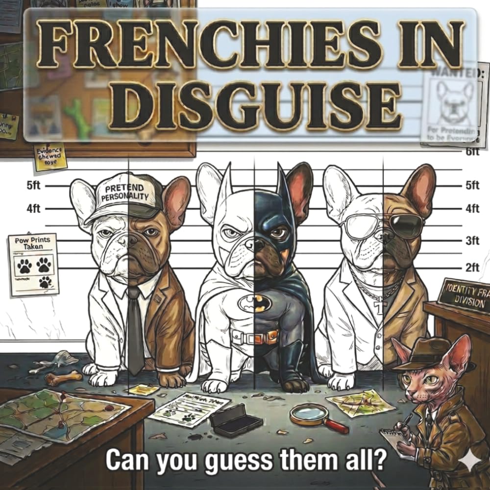 Frenchies in disguise: A Hilarious Parody Coloring Book for Adults Featuring Famous Celebrities, Billionaires, Politicians, and Superheroes as Cute French Bulldogs