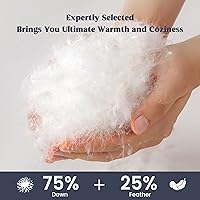 Vista 2 de puredown® Blankets Queen Size - Soft Lightweight Down Blanket for Bed, Cozy Warm Luxury Bed Blanket with Satin Trim, Light Grey (90"X90")